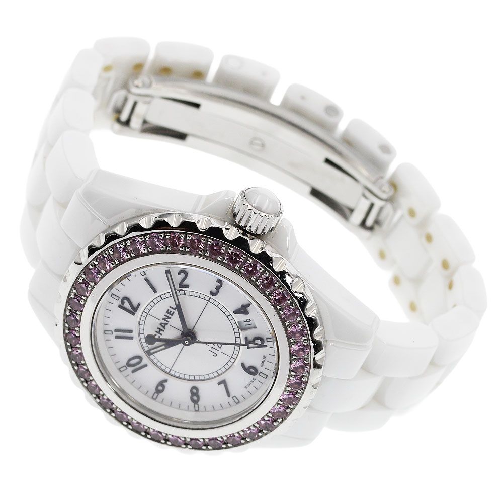 シャネル CHANEL H1181 J12 ピンクサファイアベゼル クォーツ