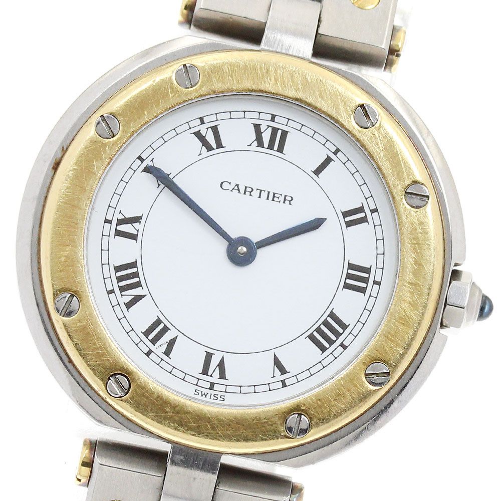 カルティエ CARTIER サントスラウンドSM YGベゼル クォーツ レディース _959536