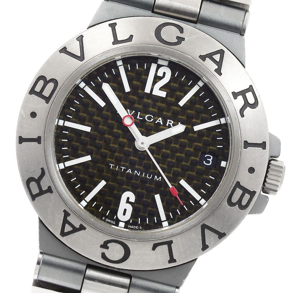 ブルガリ BVLGARI TI38TA ディアゴノ チタニウム デイト 自動巻き メンズ 箱付き_956761