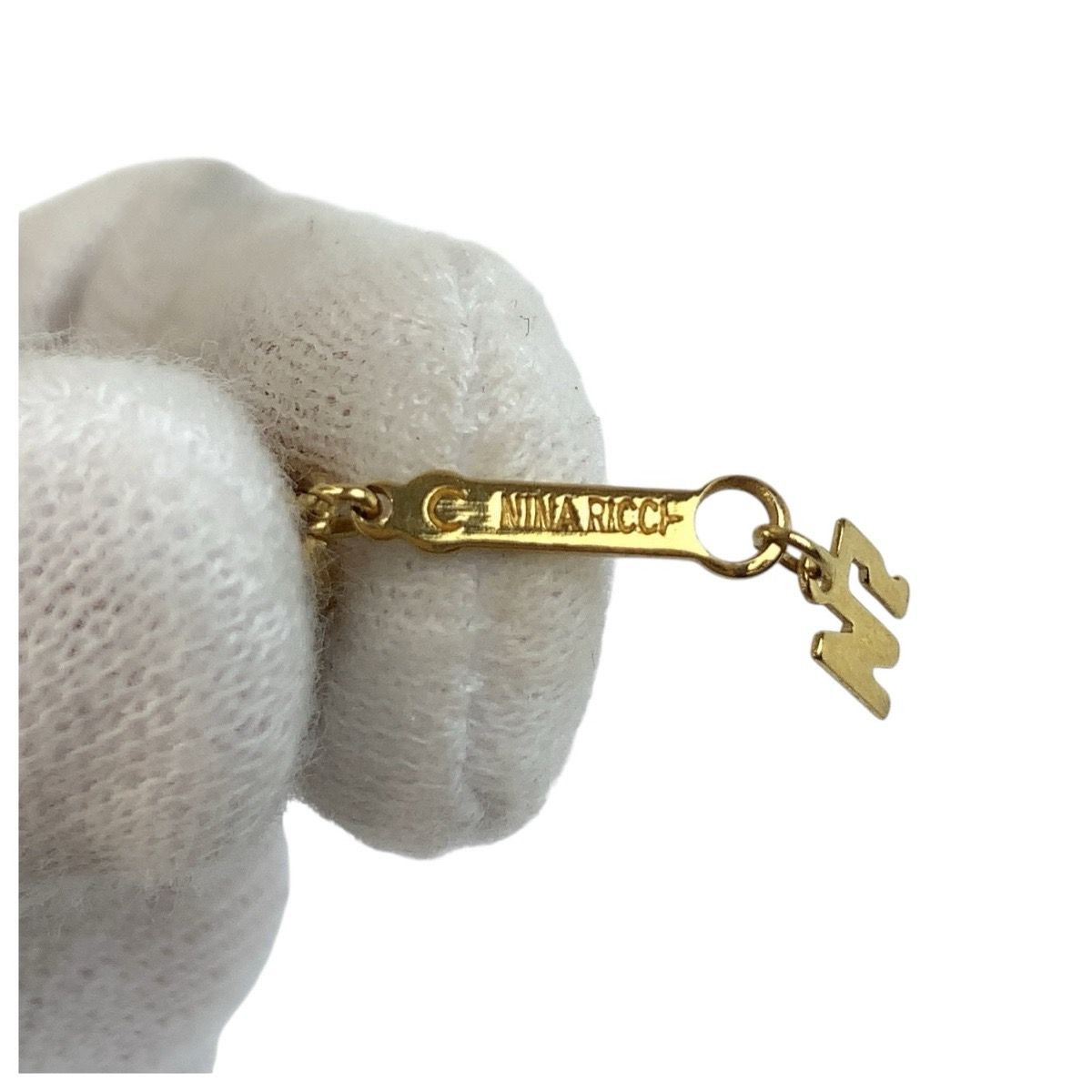 美品 NINA RICCI ニナリッチ ロゴモチーフ ゴールド メッキ ネックレス