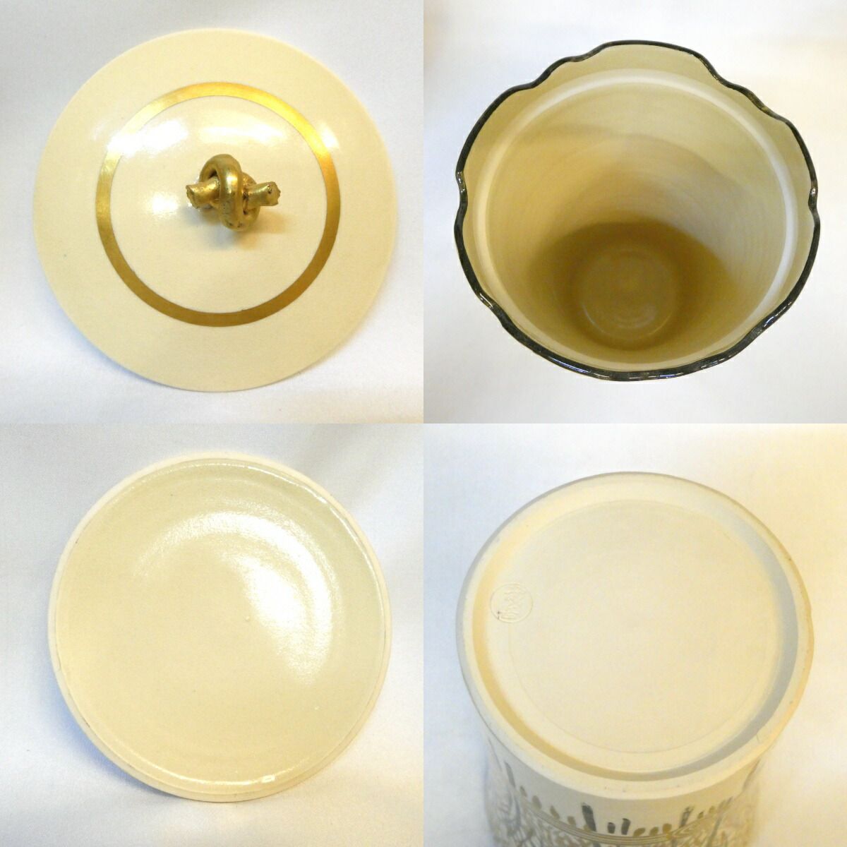 茶道具 京焼 細水指 束柴水指 初代橋本城岳作 鳴滝窯 共箱付 茶道具 水