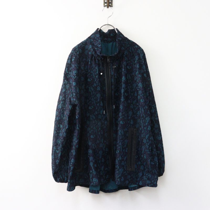 極美品 2024AW ロイスクレヨン Lois CRAYON レースボンディングブルゾン M＼ネイビー ジップアップ ジャケット【2400014967678】