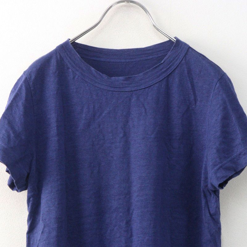 45R フォーティファイブアール 染色加工 リネン半袖Tシャツ 2 ネイビー