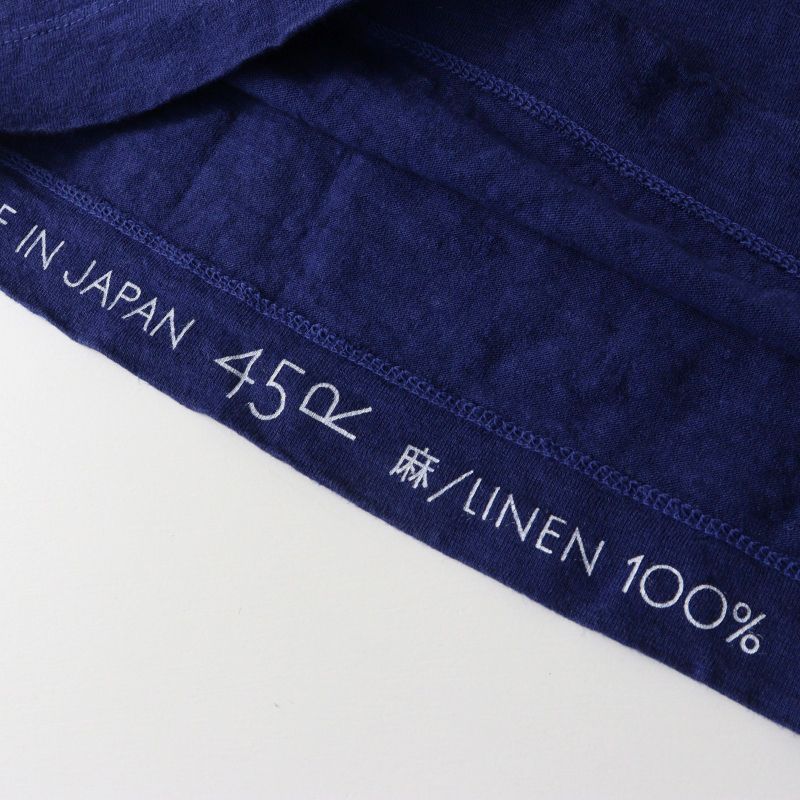 45R フォーティファイブアール 染色加工 リネン半袖Tシャツ 2 ネイビー