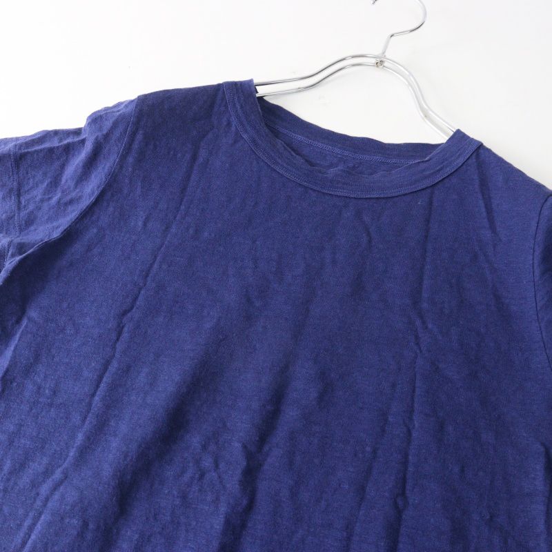 45R フォーティファイブアール 染色加工 リネン半袖Tシャツ 2 ネイビー