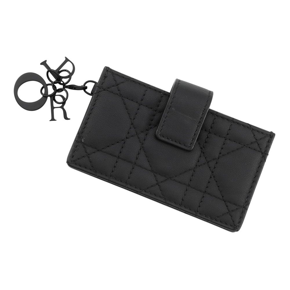 クリスチャン・ディオール カードケース Lady Dior Jasmine ラムスキン S0074OVRB Christian Dior 名刺入れ 黒