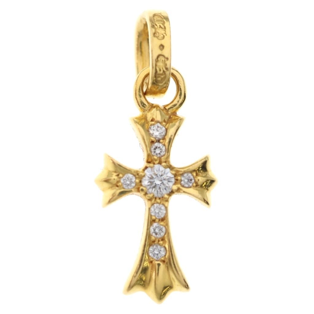 CHROME HEARTS (クロムハーツ) 22K CRS BBYFAT P/DIA ベイビーファットクロス PAVEダイヤ ペンダントトップ ゴールド BCA035