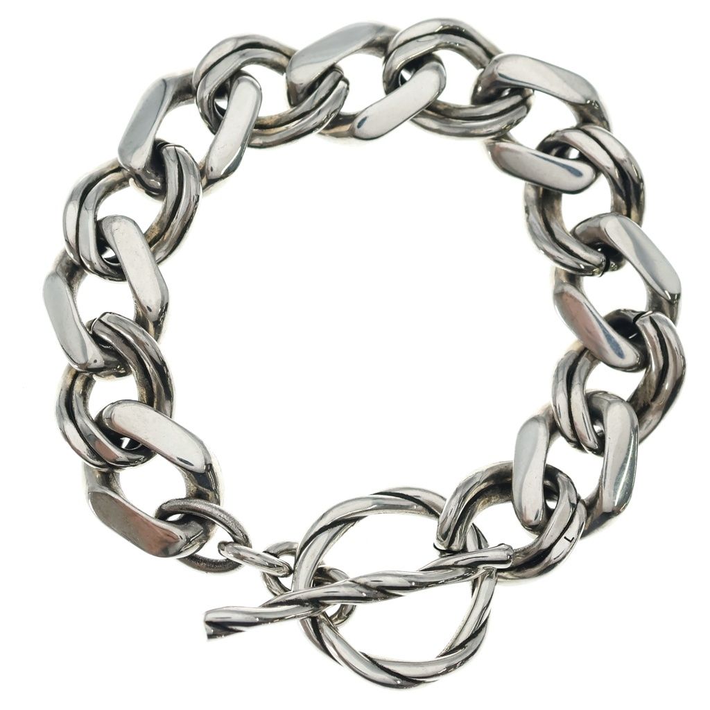 YVES SAINT LAURENT (イヴサンローラン) Metal Chain Bracelet チェーンブレスレット メタル シルバー
