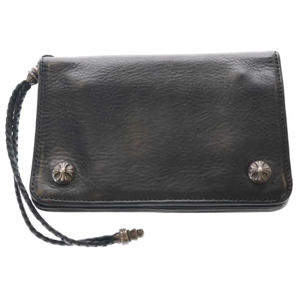 CHROME HEARTS (クロムハーツ) 2ZIP 2ジップ クロスボールボタンレザーウォレット 財布 ブラック