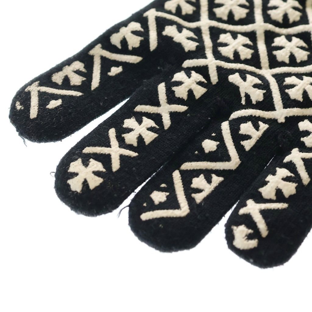 新品 CHROME HEARTS クロムハーツ グローブ ロゴ 手袋 ブラック CHROME HEARTS (クロムハーツ) GLOVE ロゴプリント グローブ 手袋