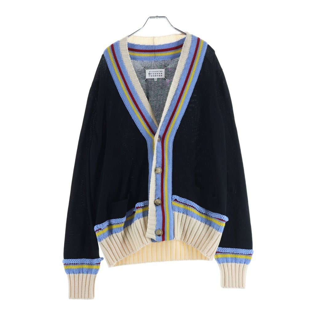 Maison Margiela (メゾンマルジェラ) ボタンアップ ラインカーディガン マルチカラー S50HA0784