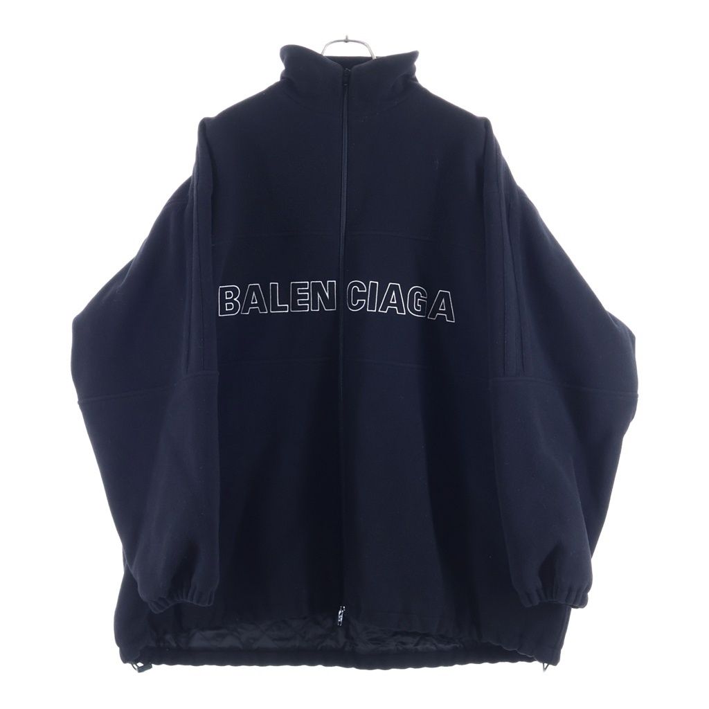 BALENCIAGA (バレンシアガ) 18AW FLEECE TRACK SUIT JACKET ロゴフリーストラックジャケット ブラック 534315 TBU14