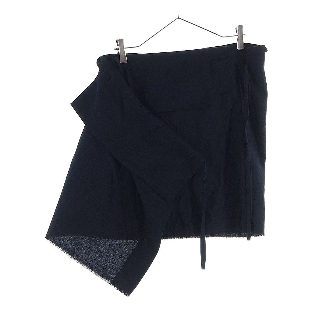 Yohji Yamamoto FEMME (ヨウジヤマモトファム) 05SS Logo Skirt Wool ラップスカート ロングスカート ウール ブラック