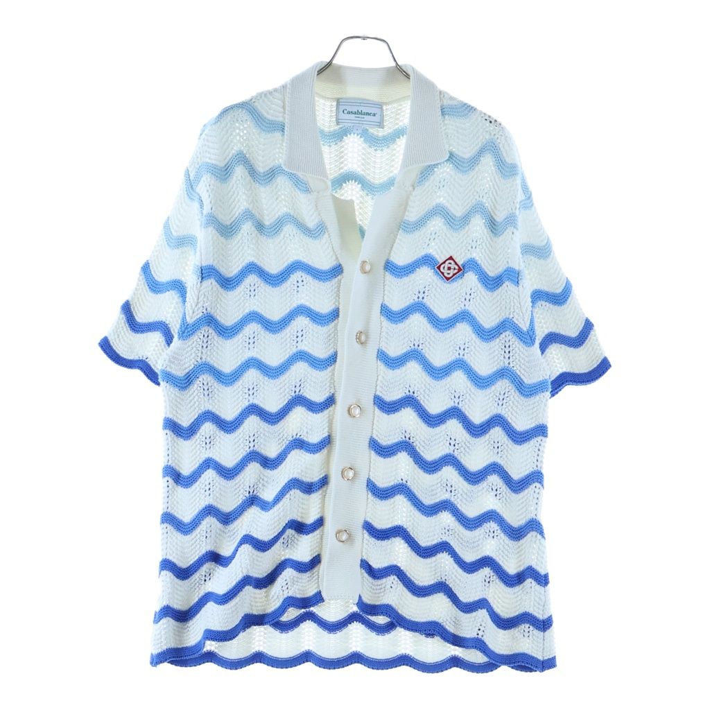 CASABLANCA (カサブランカ) WAVY GRADIENT CROCHET SHIRT パールボタン