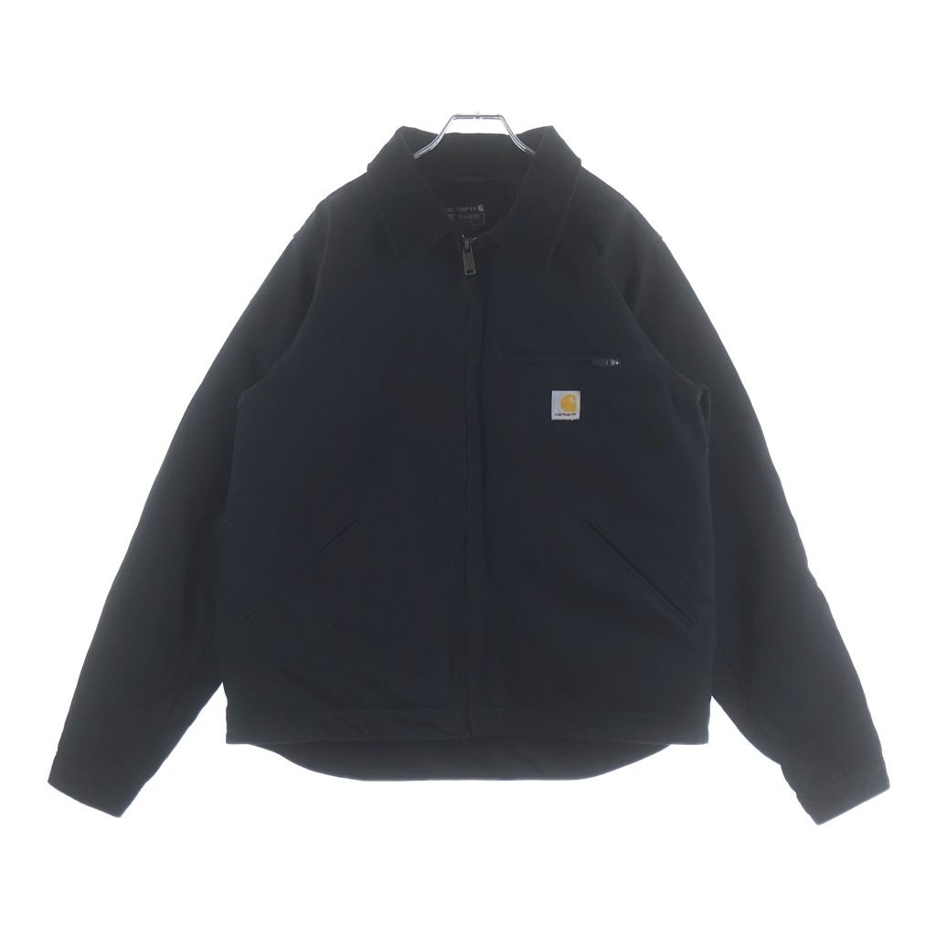 CARHARTT (カーハート) BLANKET-LINED DETROIT JACKET ロゴパッチ ジップアップ ブランケットライニング デトロイトジャケット ブラック 103828 BLK