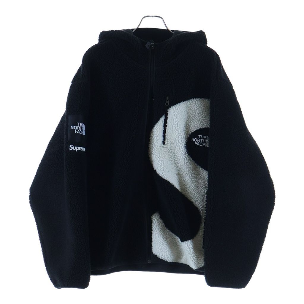 SUPREME (シュプリーム) 20AW ×THE NORTH FACE S Logo Hooded Fleece Jacket ザノースフェイス Sロゴ フーデッド ボア ジップアップフリースジャケット ブラック NF0A5EHN