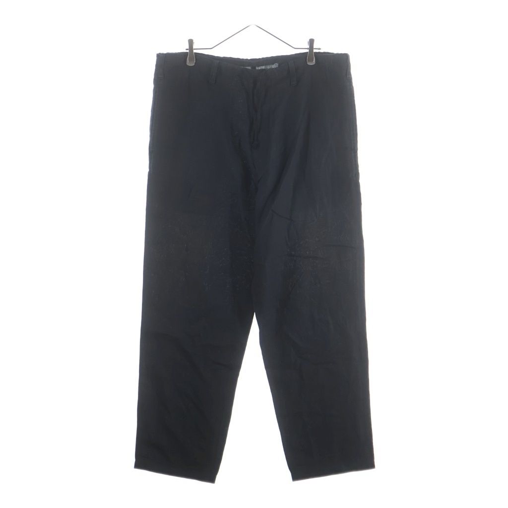 Yohji Yamamoto POUR HOMME (ヨウジヤマモト プールオム) 18SS リネンワイドシルエットパンツ ブラック HW-P68-325