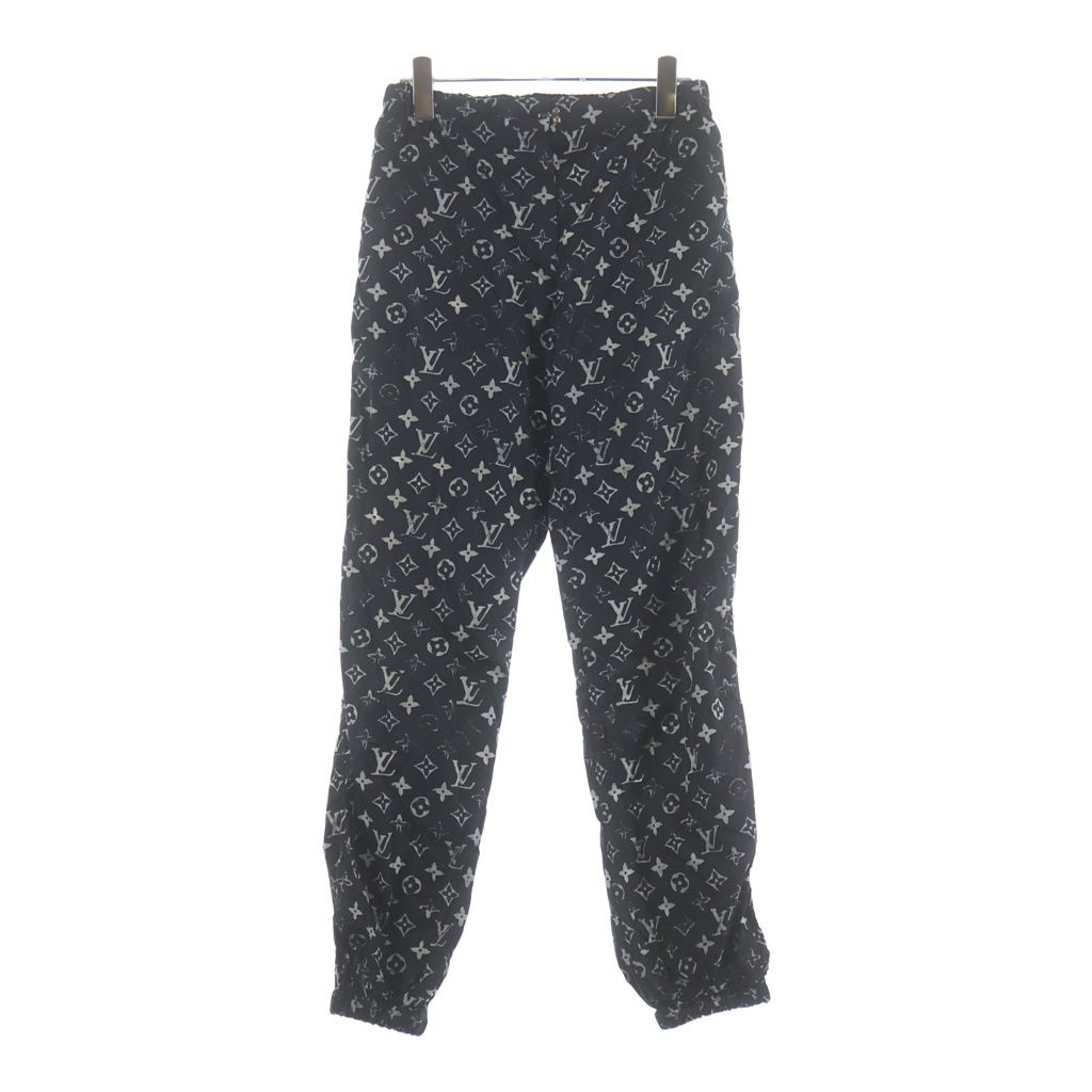 LOUIS VUITTON (ルイヴィトン) モノグラム ステンシルエフェクト ナイロンパンツ ブラック FIPA11DFU
