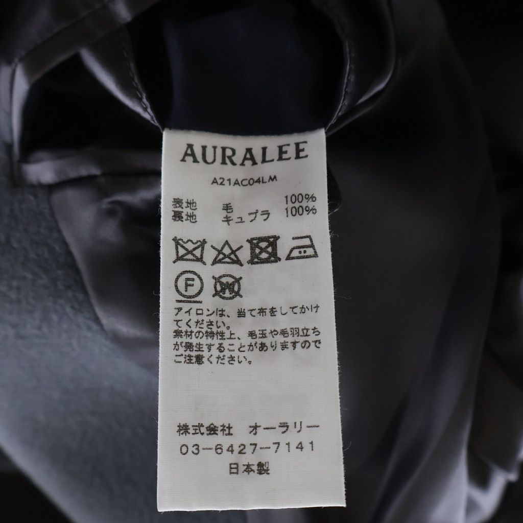 AURALEE (オーラリー) 21AW DOUBLE CLOTH LIGHT MELTON HALF COAT ダブル クローズ ライトメルトン ハーフコート グレー