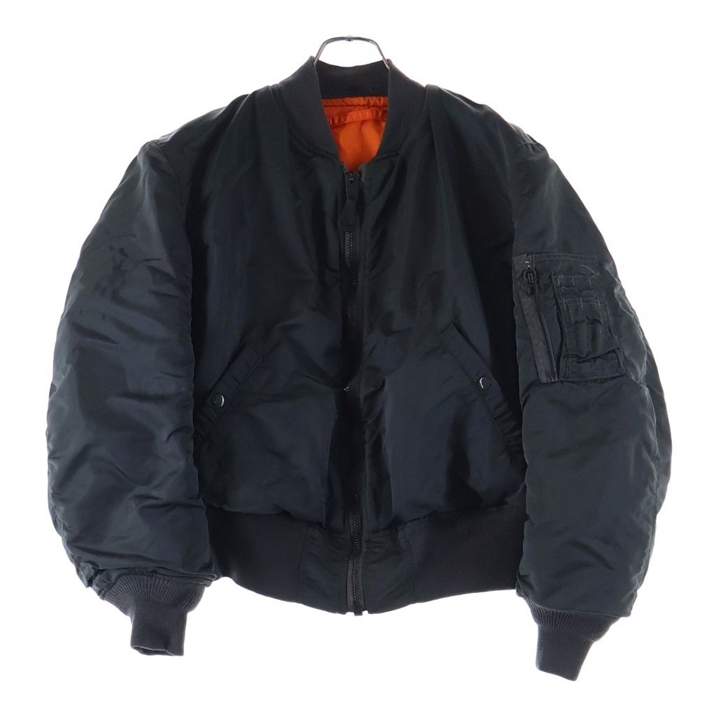 ALPHA INDUSTRIES (アルファ インダストリーズ) 90'S MIL-J-8279D MA-1 フライトジャケット 1968年復刻 SCOVILLジップ USA製 ブラック