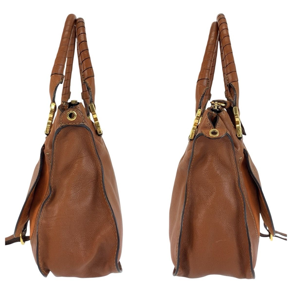 クロエ マーシー ブラウンレザーハンドバッグ Chloe - Chloe クロエ マーシー ブラウン ゴールド金具 レザー