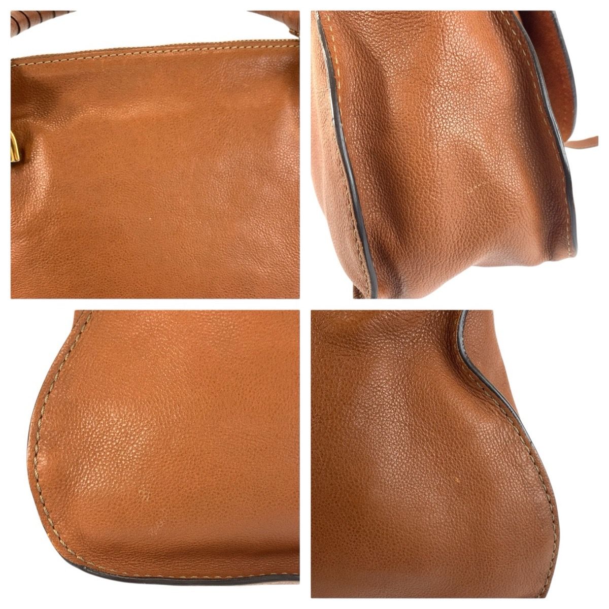 Chloe クロエ マーシー ブラウン ゴールド金具 レザー ハンドバッグ