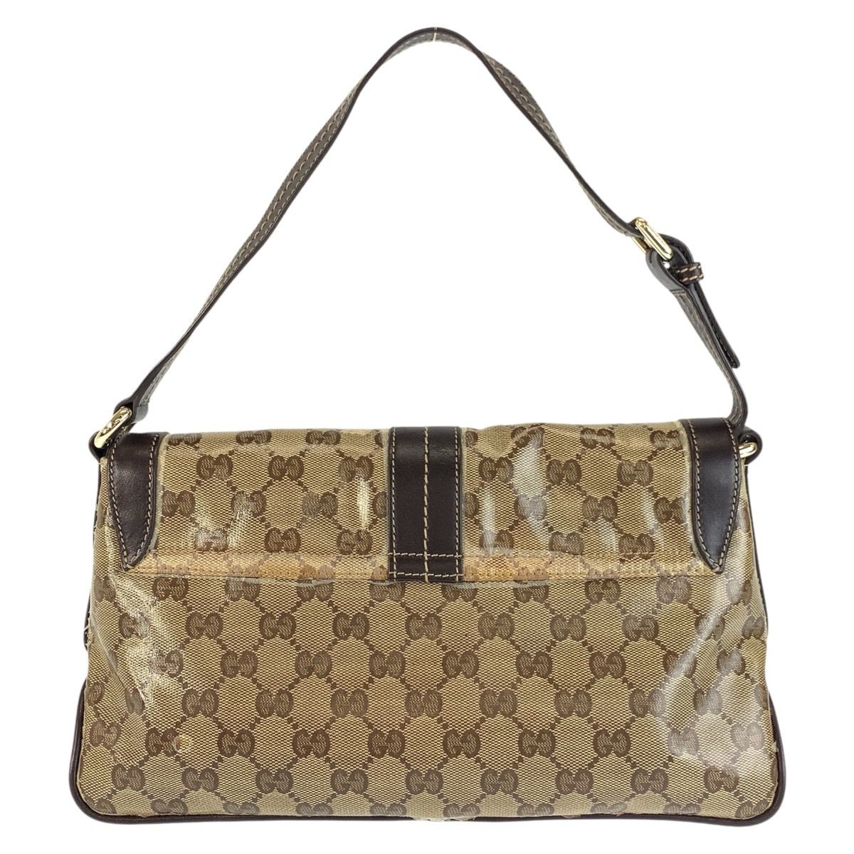 GUCCI グッチ GGクリスタル ベージュ ブラウン ゴールド金具