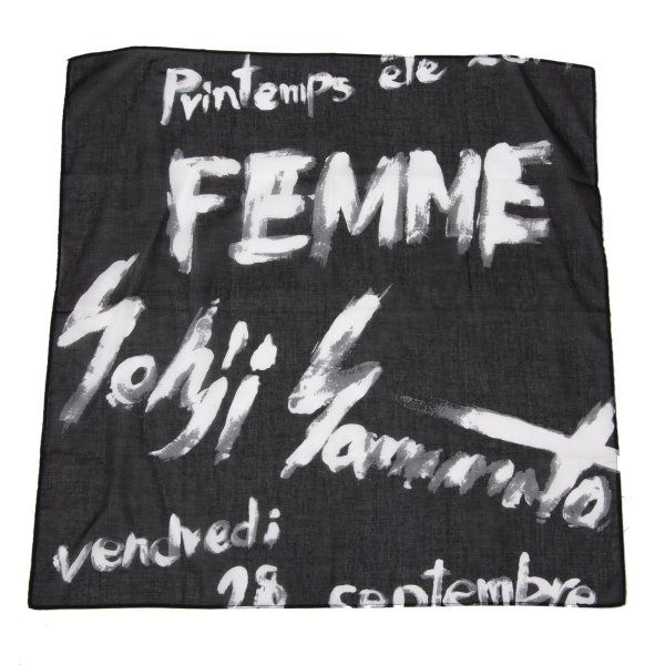 ヨウジヤマモト ファムYohji Yamamoto FEMME グラフィティーハンカチ 黒白 7,424円
