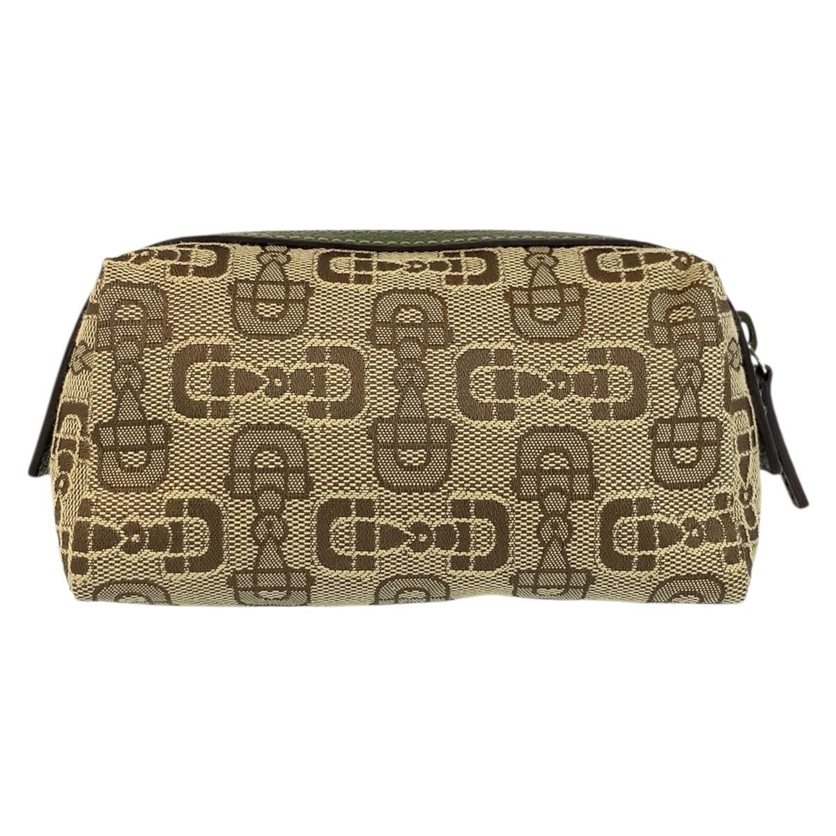 美品 GUCCI グッチ ホースビット ベージュ グリーン キャンバス 29596