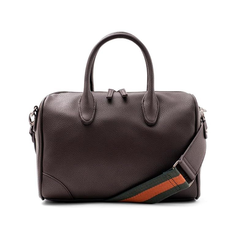 【新品】 [VITAFELICE] ヴィータフェリーチェ ストライプショルダー2wayミニボストンバッグ レディース inb-10070p (チョコ)