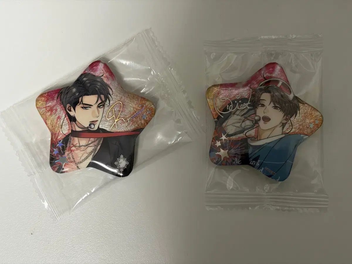 スパークルズ レジン ポップアップ 缶バッジ 류이안（Ryuu Ian） バックはサン（Baek Eun San） セット
