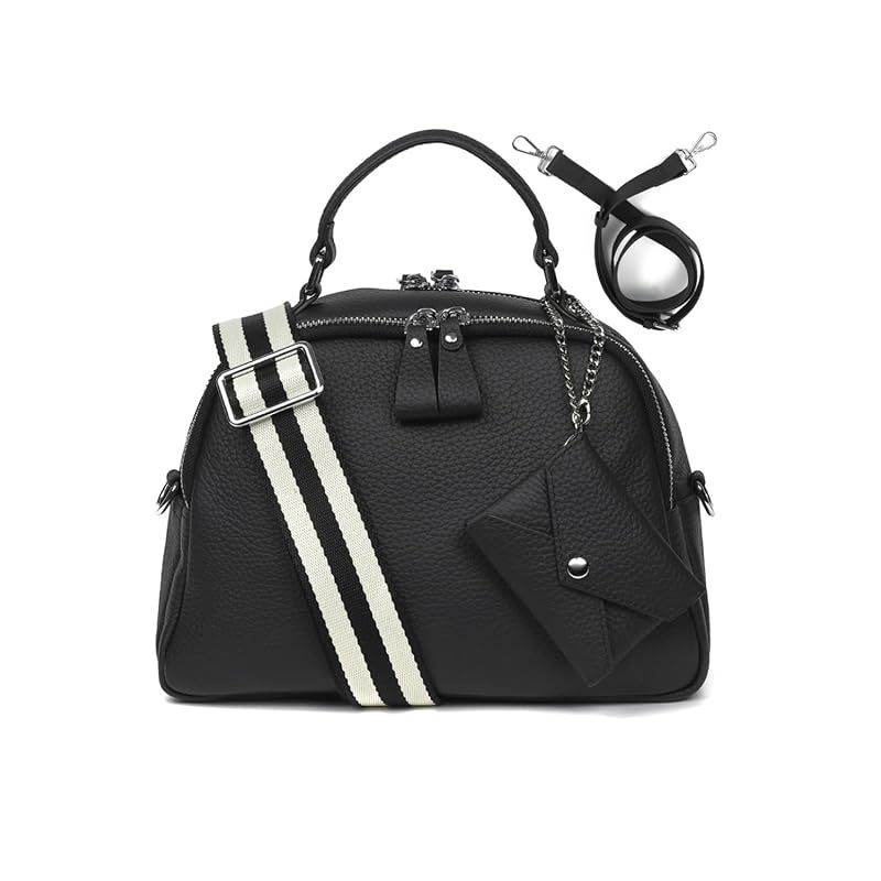 【新品】 LASIEM（ラシエム） ショルダーバッグ レディース 本革 ハンドバッグ 2way 鞄 バッグ ショルダー 斜めがけバッグ ミニボストンバッグ 軽量 レザー 革 （シルバー金具）