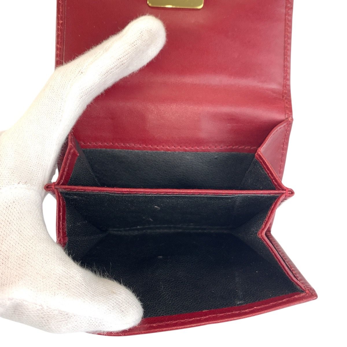 GUCCI グッチ レッド ゴールド金具 レザー 92717 折財布 コンパクト