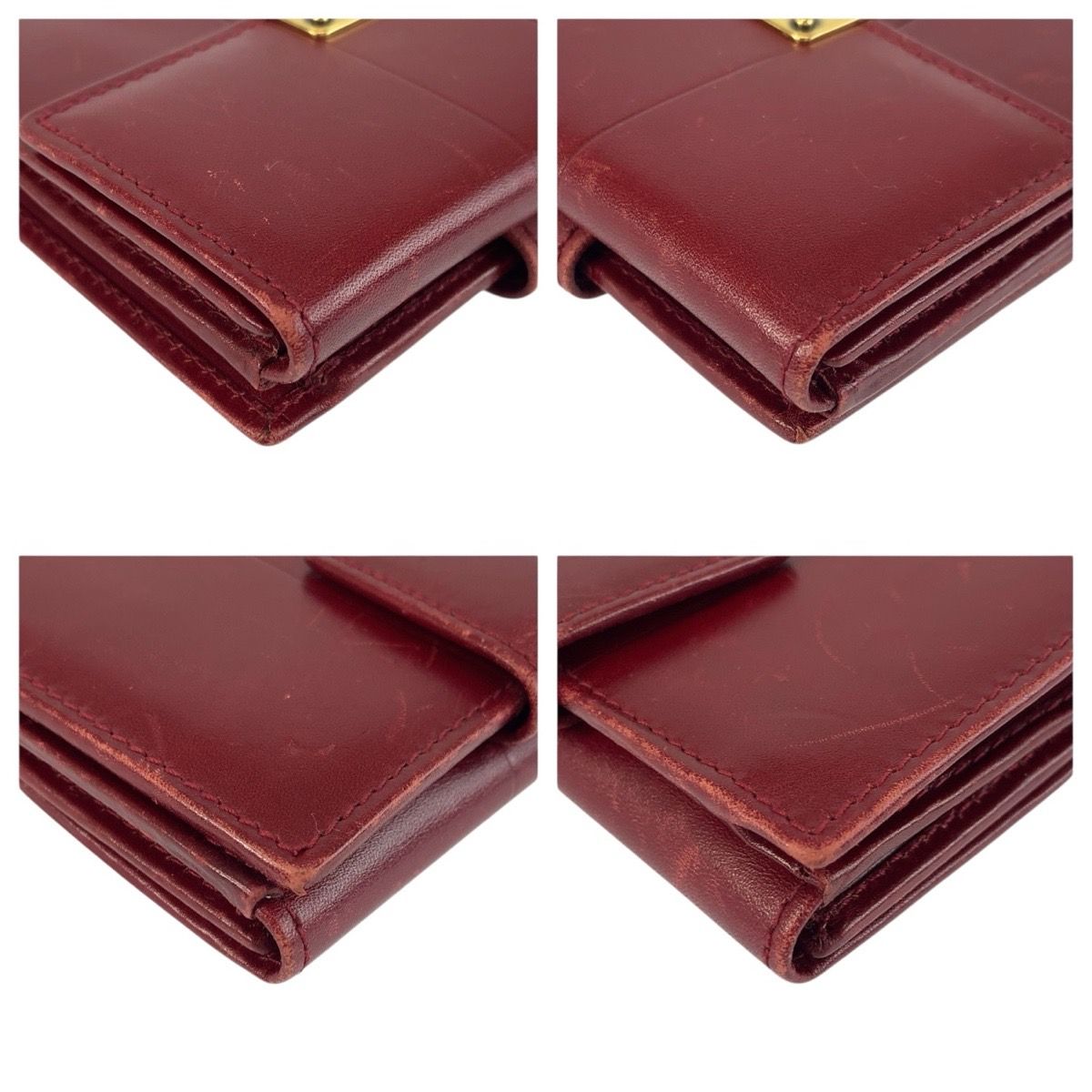 GUCCI グッチ レッド ゴールド金具 レザー 92717 折財布 コンパクト
