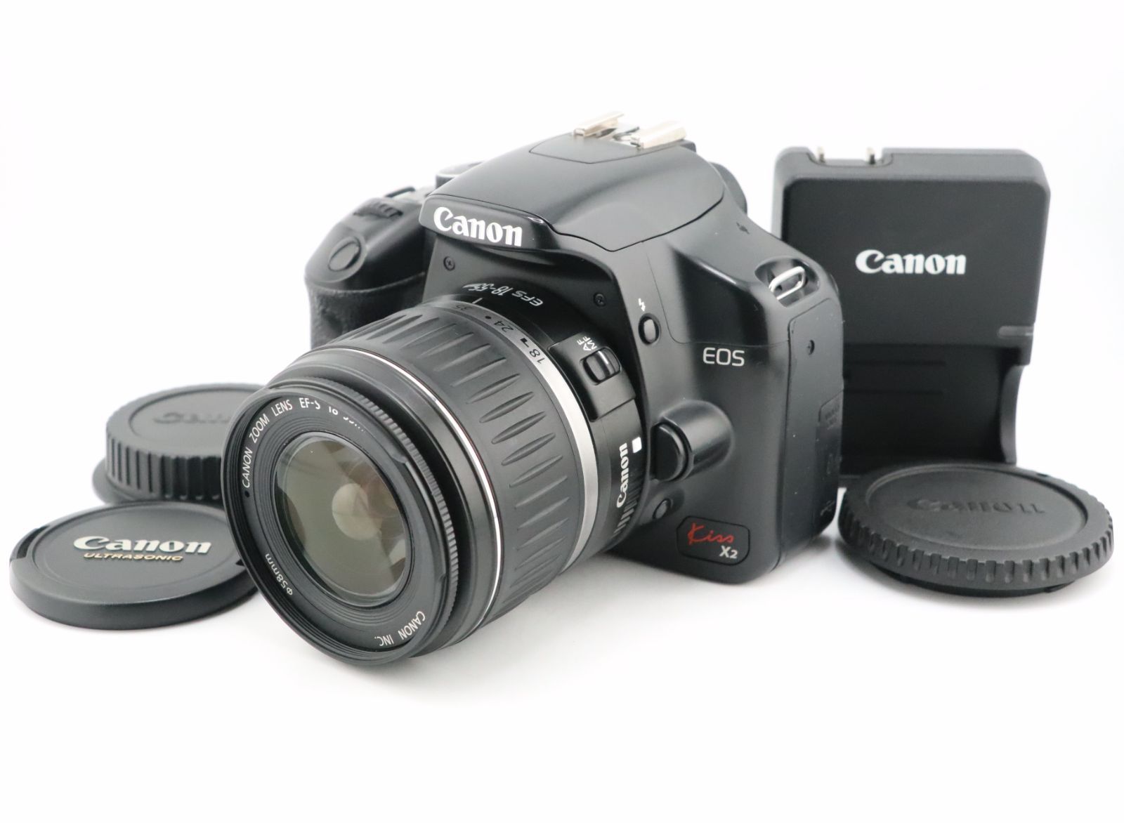 ★良品★﻿ショット数22,202回★キヤノン CANON EOS Kiss X2 + EF-S 18-55mm F3.5-5.6 II USM 充電器付★　W0555＃4956