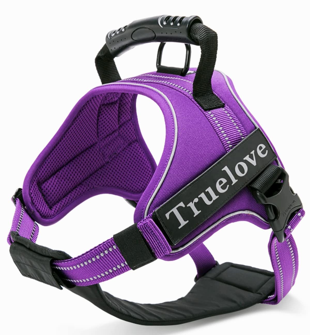 新品 cocomall 2WAY喉に優しい犬ハーネス 負担軽減犬用ハーネス TRUE LOVE日本授権店 犬用胴輪 ドッグ ペット用品 3M反射材料 訓練 お出かけ ナイロン素材 小型犬、中型犬、大型犬に向け 通気性 調節可能(S 紫色)