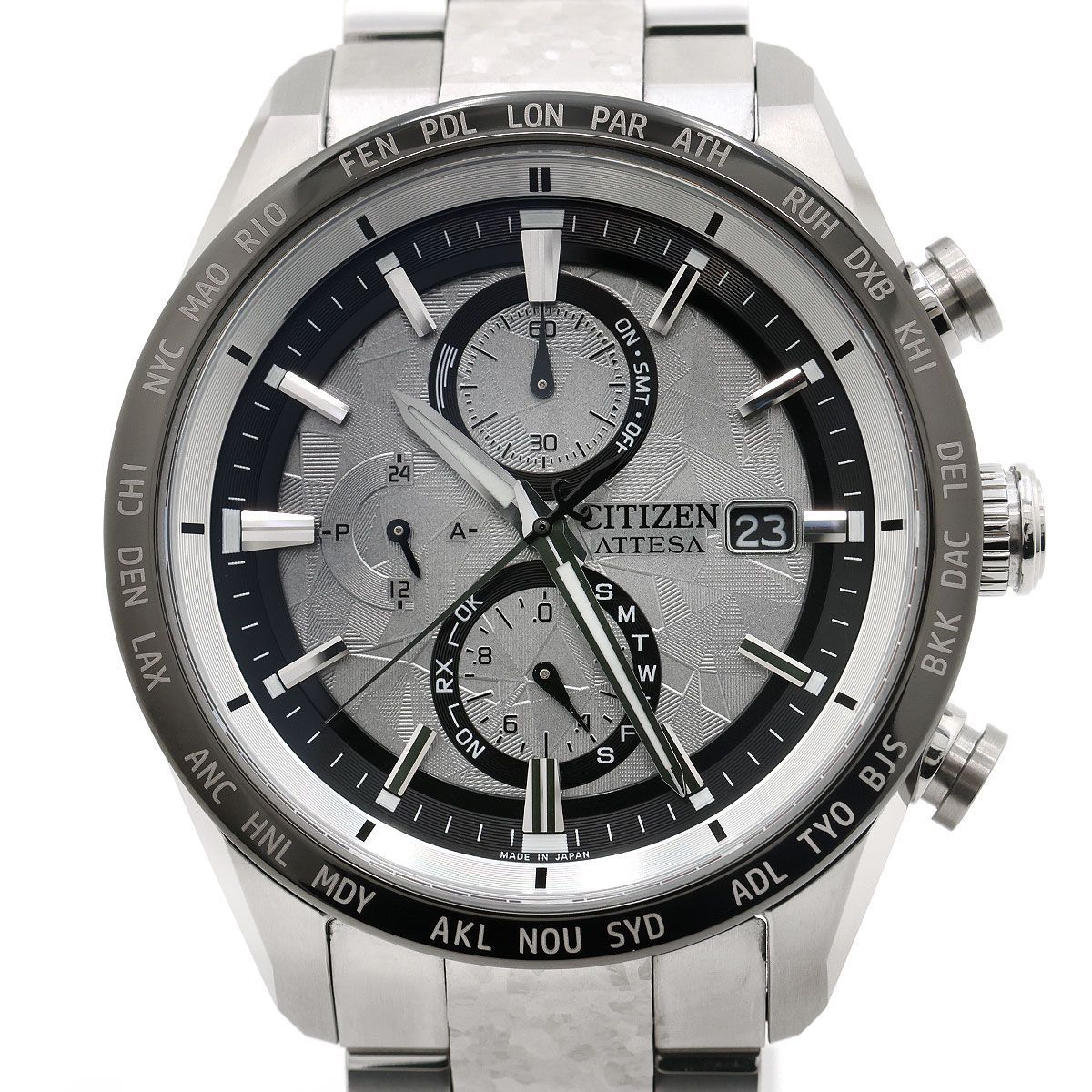 【 美品 】CITIZEN シチズン ATTESA アテッサ ACT Line アクトライン AT8284-61A プラチナシャインコレクション 世界限定2,500本 メンズ 日本製