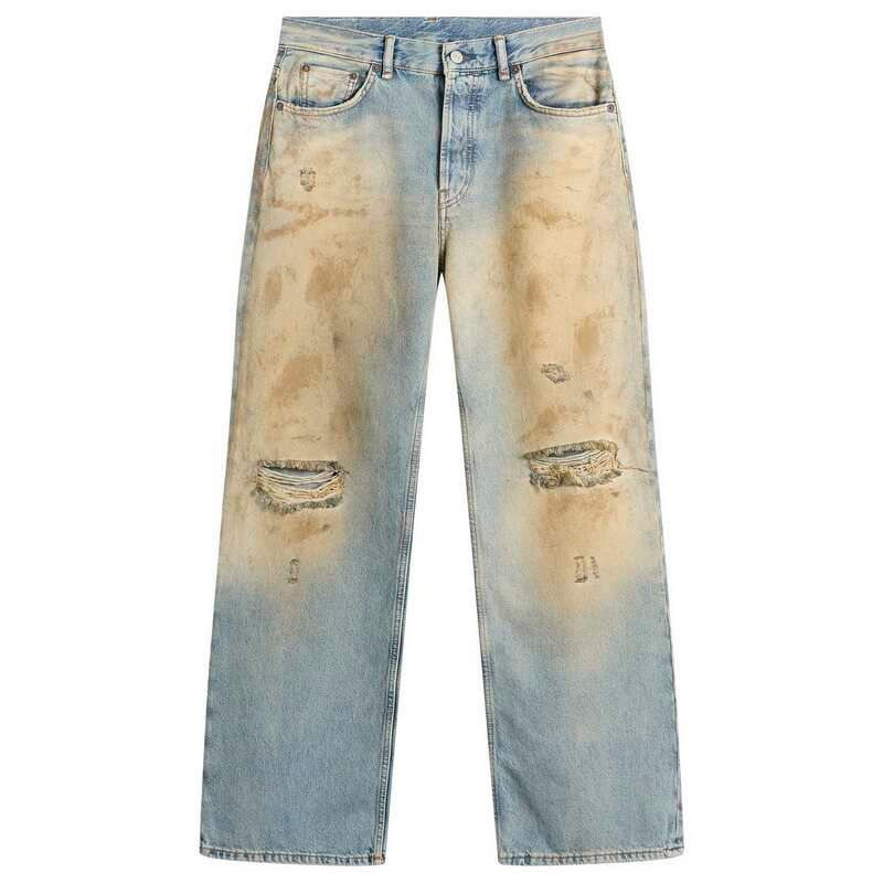 アクネ ストゥディオズ レディース ボトムス デニムパンツ ジーンズ Acne Studios Distressed Baggy Jeans Mid Blue ブルー