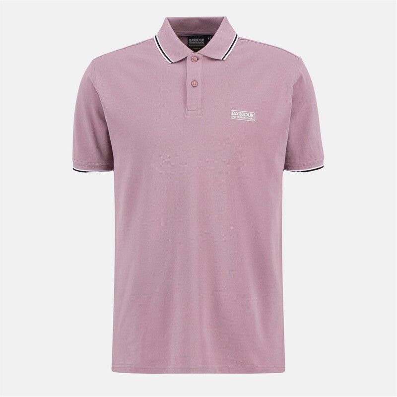 バブアー メンズ トップス ポロシャツ Barbour International Mens Tipped Short Sleeve Polo Shirt Elderberry PU38