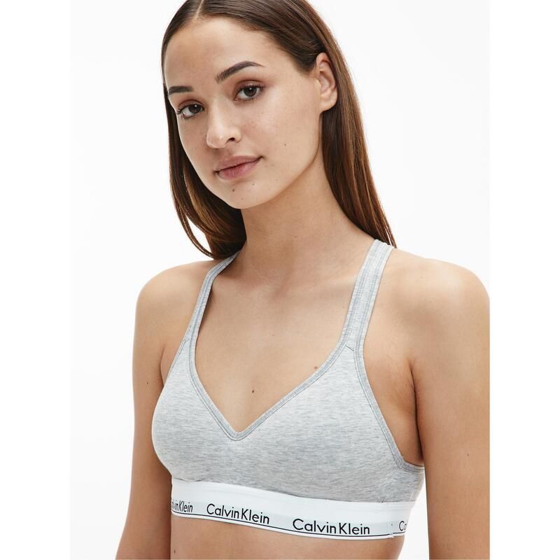 カルバンクライン レディース アンダーウェア ブラジャー コットン Calvin Klein cotton bralette lightly lined Grey Hthr グレー