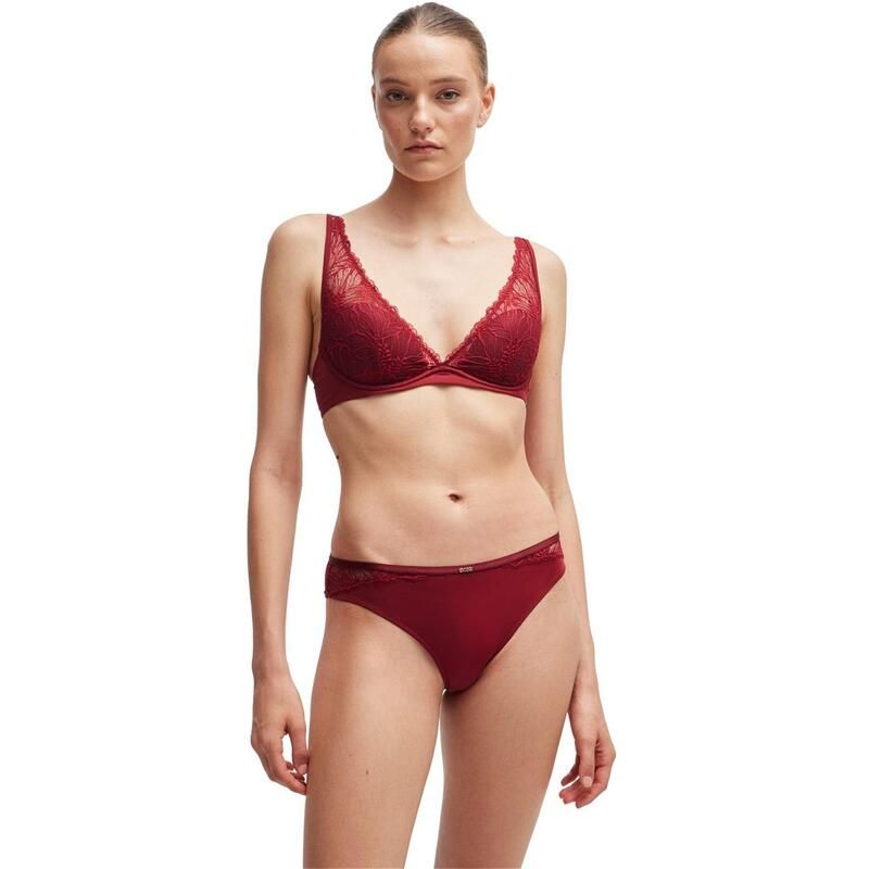 ボス レディース アンダーウェア ブラジャー Boss Womens Bianca Plunge Bra Medium Red レッド
