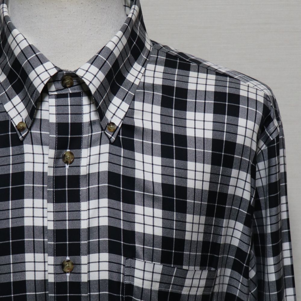 【ビックネル】ブルックスブラザーズ ボタンダウン フランネルシャツ 生成り×黒 XL 2XL 3XL 青タグ REGENT ビックサイズ オーバーサイズ ヴィンテージ 近年モデル 米国購入