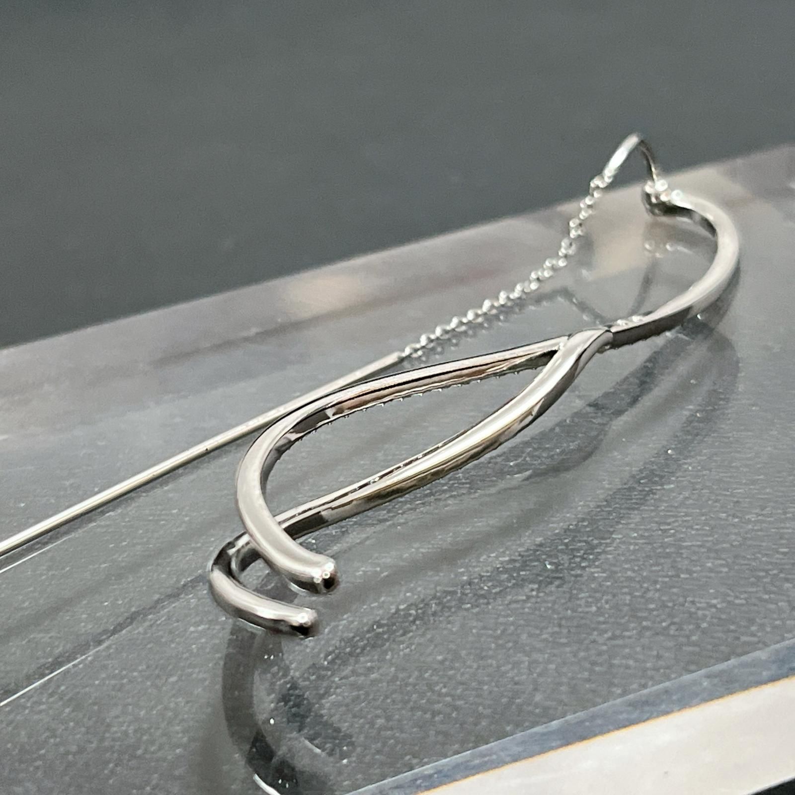 Swarovski】スワロフスキー ロングピアス シルバー チェーンデザイン 