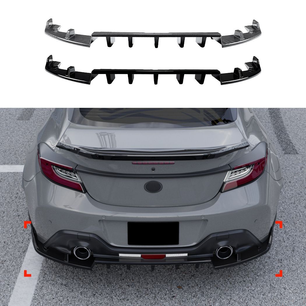 【送料無料】トヨタGR86 / スバルBRZ 2022+ リアディフューザー リヤバンパーロアスポイラー エアロパーツ ABS製 カーボン調 ブラック ドレスアップ カスタム スポーツカー専用 新生活