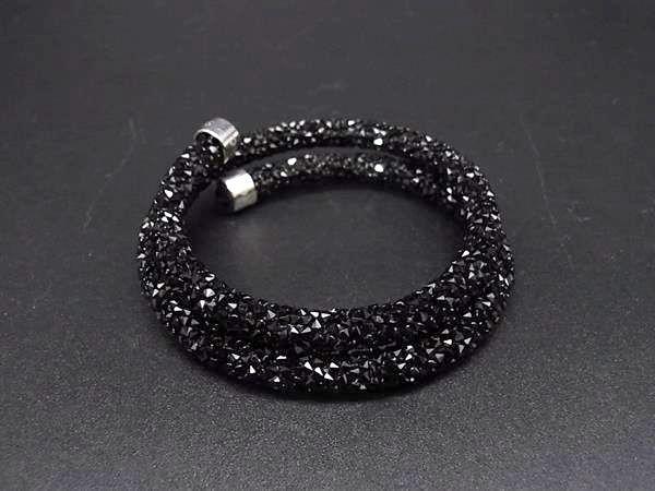 ■美品■ SWAROVSKI スワロフスキー ブレスレット アクセサリー レディース ブラック系×シルバー系 DM8339