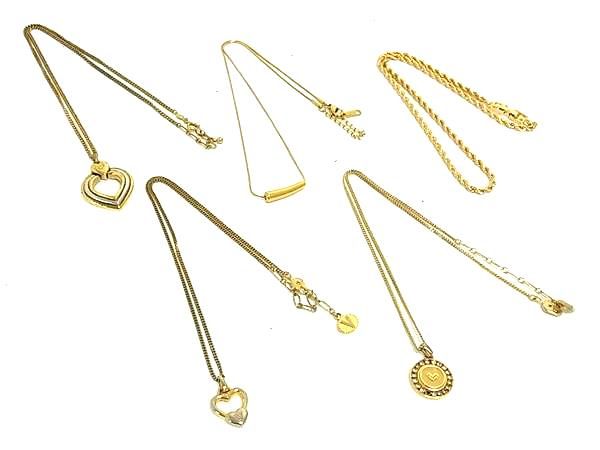 ■極美品~■ ヴァレンティノ 等 ヴィンテージ SS 等 ネックレス ペンダント アクセサリー 5点セット まとめ売り ゴールド系 DD9764