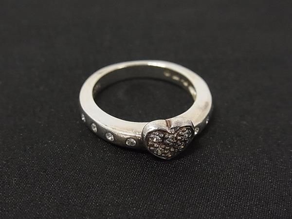 お値下げしました。 Folli Follie ハート型チャームリング Folli Follie フォリフォリ SV925 ハート ラインストーン リング 指輪