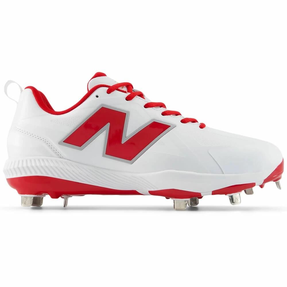 【P加工不可】New Balance ニューバランス 野球 金具スパイク 4E 1000 V1 Metal ホワイト レッド FuelCell ワイド 幅広 ベースボール スパイク m10005au 28.5