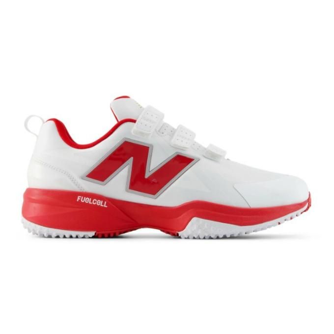 New Balance ニューバランス 1000 V1 Turf 4E 野球 トレーニングシューズ ターフシューズ ホワイト レッド FuelCell 幅広 アップシューズ m10007b0 24.0
