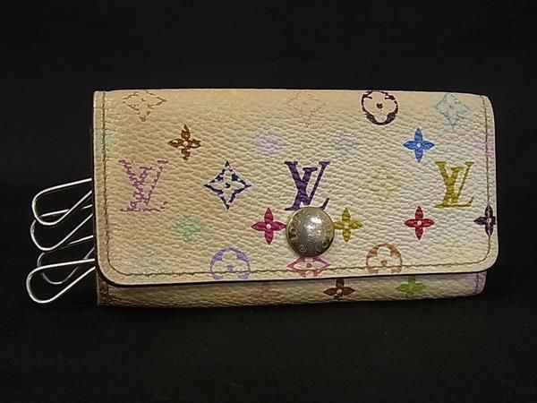 LOUIS VUITTON ルイヴィトン M93731 モノグラムマルチカラー ミュルティクレ4 4連 キーケース メンズ レディース アイボリー系 DN2760